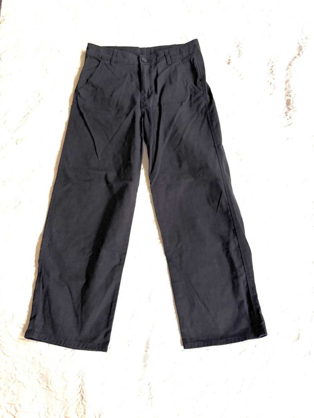 Boys Black Straight-Leg Pants